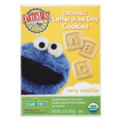 Earth&#39;s Best Organic Vanilla Letter of the Day Cookies - 5.3oz