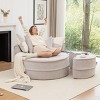 Oversized Round  Barrel Chair with Ottoman, Lounge Accent Sofa with Pillows for Living Room, Bedroom, or Guest Room-The Pop Home - 2 of 4