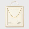 Valentine's Day 14k Gold Plated Brass Polished 3 Heart Dangle Necklace - A New Day™ Gold: Cable Chain, Gift Box - 4 of 4