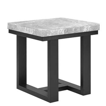 Lucca Gray Marble End Table Espresso - Steve Silver Co.