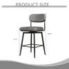 Sapphtopaz 360 °Rotating Bar Stools Upholstered High Chair with Backrest and Footrest Counter Height Barstools Set of 2 for Kitchen Island - 4 of 4
