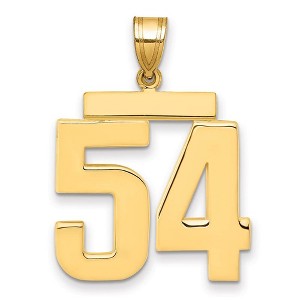 Black Bow Jewelry 14k Yellow Gold, Athletic Collection, Large Polished Number 54 Pendant - 1 of 3