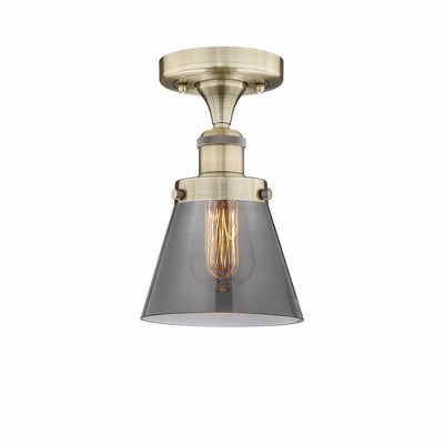 Cone - 1 Light Semi-Flush Mount In Industrial Style-8.25 Inches Tall and 6.5 Inches Wide