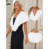 INSPIRE CHIC Women's Retro Winter Bridal Wedding Cropped Faux Fur Shawls - 2 of 4