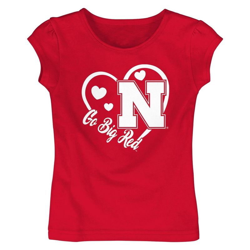 NCAA Nebraska Cornhuskers Toddler Girls&#39; T-Shirt, 1 of 2