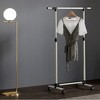 Portable Single-Rod Height Adjustable Clothes Rack with Extendable Bar and Wheels, Rolling Garment, Single Rod Wardrobe Rack, for Clothes,Bags - 2 of 4