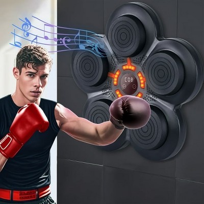Wall-Mounted Smart Boxing Trainer with Music, Gloves, and Target Pads - Wireless-Enabled Fitness Equipment for Home & Gym