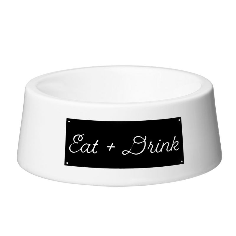 Amici Pet Ceramic Eat + Drink Bowl Large, Pet Food and Water Feeder, Anti-Slip Ceramic Treat Bowl, White Bowl, 24-Ounce, 1 of 5