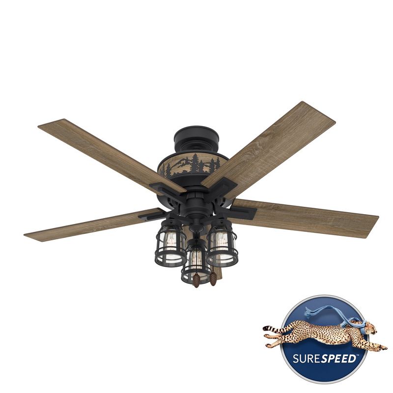 52&#34; Vista Iron Ceiling Fan with Light Kit and Pull Chain (Includes LED Light Bulb) Natural Black - Hunter Fan, 2 of 11