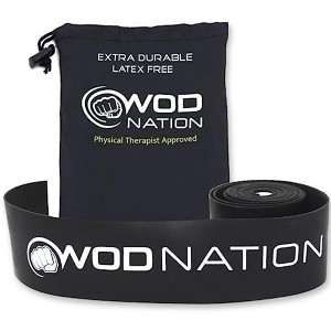 1-Pc Muscle Floss Bands Recovery Band for Tack and Flossing Sore Muscles, Stretch Band with Carry Case- Black (Heavy) - 1 of 4