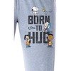 Peanuts Womens' Snoopy Charlie Brown Born To Hug Sleep Pajama Pants Grey - 2 of 4