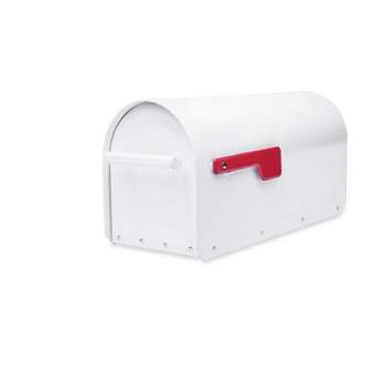 Architectural Mailboxes Sequoia Modern Galvanized Steel Post Mount White Mailbox