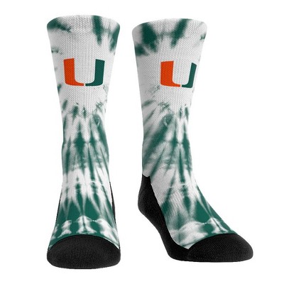 NCAA Miami Hurricanes Adult Tie Dye Socks - L/XL