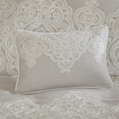 Queen White Microfiber Comforter Set with Decorative Pillows