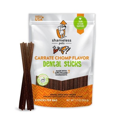 Shameless Pets Carrate Chomp Flavor Dental Stick Dog Treats - 8ct