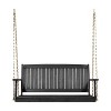 GDFStudio Caspian Outdoor Acacia Wood Porch Swing Hammock Chair with 8 Foot Chain - 2 of 4