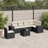 vidaXL Garden Sofa Set Black PE rattan Large Adjustable Feet - 2 of 4