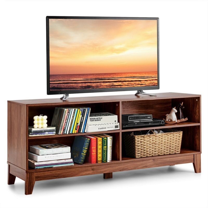 Costway 58'' Modern Wood TV Stand Console Storage Entertainment Media Center for Living Room, 1 of 11