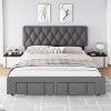 coucheta Upholstered Platform Bed Frame with Storage Drawers - 3 of 4