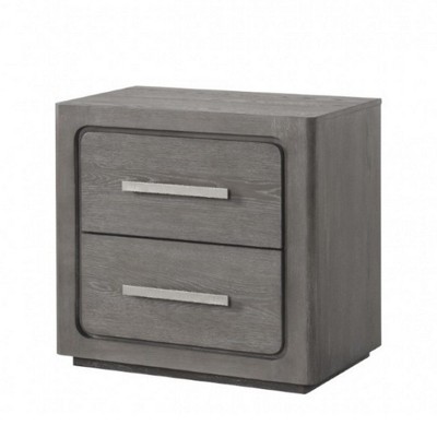 Royal Hampton Nightstand, 2 Drawers with Top Felt Lining, Warm Gray, 27 Inch