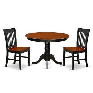 Round Dining Set 3 Piece - Kitchen Table with 2 Chairs - Modern Design - Compact Space Friendly - Homestock - 1 of 4