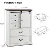 47″ Farmhouse 5 Drawer Dresser with Sliding Barn Doors & Adjustable Shelves, Rustic Wood Dressers Organizer for Bedroom, Kitchen, Hallway - 2 of 4