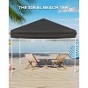 10x10 Pop Up Canopy with 3 Sidewalls - Easy Up Camping Tent with One Button Push Setup for Deck, Garden, Sports, Beach, Party - 4 of 4