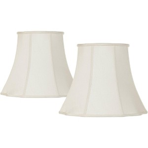 Imperial Shade Set of 2 Lamp Shades Cream Large 11" Top x 18" Bottom x 15" High Spider with Replacement Harp and Finial Fitting - 1 of 4