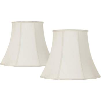 Imperial Shade Set of 2 Lamp Shades Cream Large 11" Top x 18" Bottom x 15" High Spider with Replacement Harp and Finial Fitting