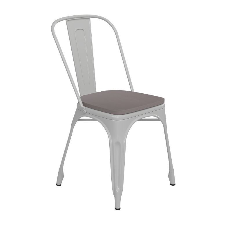 Emma and Oliver Metal Stacking Dining Chairs with Poly Resin Seats for Indoor/Outdoor Use, 1 of 13