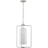 Progress Lighting Merry Collection 1-Light Brushed Nickel Etched Glass Foyer Pendant, Matte Black, Steel - image 2 of 2