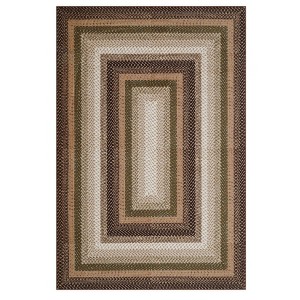 Indoor Modern Machine Washable Geometric Bordered Area Rugs - Soft Non Slip Floor Carpet for Home Office - 1 of 4