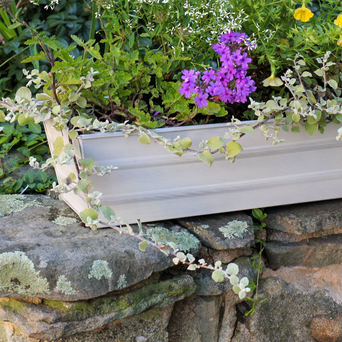 ACHLA Designs Small Cape Cod Rectangular Galvanized Steel Outdoor Planter Box White 22"x6" - thumbnail 6