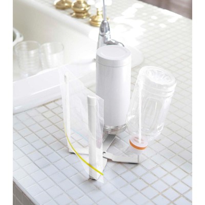 Compact White Plastic Multi-Compartment Bag Holder