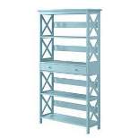 59.75" Oxford 5 Tier Bookcase with Drawer - Breighton Home