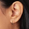 3 Pairs Small Gold Hoop Earring, 14K Gold Plated Earring Stacks Butterfly Heart Star Moon Bow Four Leaf Rhombus Round CZ Pearl - 2 of 4