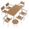 Pamapic 8-Piece Aluminum Outdoor Patio Dining Set with Rectangle Table, Small Side Table and 6-Stackable Chairs - 4 of 4