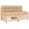 vidaXL Middle Sofa Beige Solid pine wood Modular Middle Sofa - 2 of 2