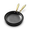 imarku Non Stick Frying Pans, Professional Cast Iron Skillets 2 Pcs - 8 Inch & 10 Inch Frying Pans Nonstick, Honeycomb  Frying Pan Set Gold Handle - 3 of 4