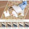 5x7ft Washable Floral Area Rug, Modern Ultra-Thin Non Slip Low Pile Carpet, Distressed Mat for Dining Room Playroom Kitchen Living Room Bedroom - 3 of 4