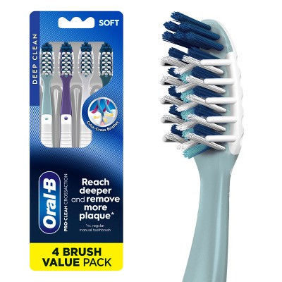 Oral-B CrossAction All In One Toothbrushes, Deep Plaque Removal, Soft - 4ct