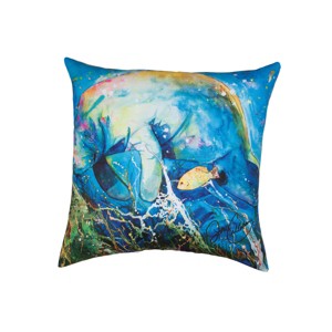 C&F Home 18" x 18" Manatee Barrier Reef Coastal Indoor/Outdoor Throw Pillow - 1 of 4
