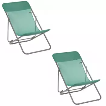 Afsnijden Kansen stimuleren Lafuma Maxi Transat 4 Position Recline, Lockable Angle Folding Outdoor  Camping Steel Batyline Mesh Sling Lounge Chair, Lac Blue (2 Pack) : Target