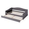 TIRAMISUBEST Teddy Fleece Upholstered Daybed with LED Light and Trundle, Twin/Full Size Daybed Frame Sofa Bed with Wood Slats Support - 4 of 4