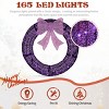 Syemin Wreaths 36" Iridescent Outdoor Christmas Wreath Decoration Metal Wreath with Bow for Front Door Gate Wall Holiday Party, Black, 5"*36"*36" - 3 of 4