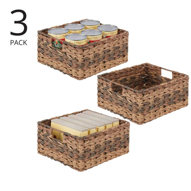 mDesign Woven Farmhouse Kitchen Pantry Storage Basket Box, 2 of 10
