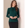 Allegra K Women's Business Casual Stand Collar Chiffon Long Sleeve Blouse - 4 of 4