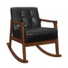 CAVINAS Faux Leather Glider Rocking Chair with Mid-Height Button Tufted Backrest,Upholstered Rocking Chair,Nursery Accent Chair for Bedroom - 2 of 4