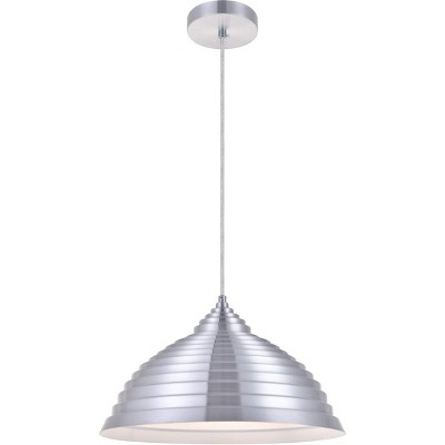 Modern Silver Aluminum Dome Pendant Light