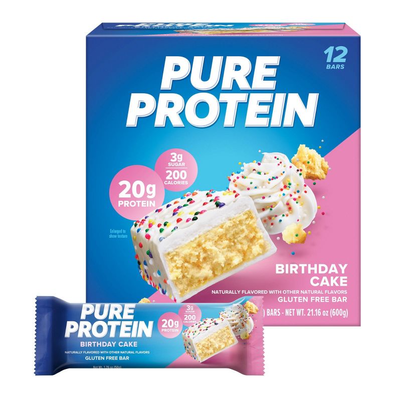 Pure Protein 20g Protein Bar - Birthday Cake - 12ct, 1 of 8